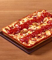 Meaty Deluxe Detroit-Style Pizza
